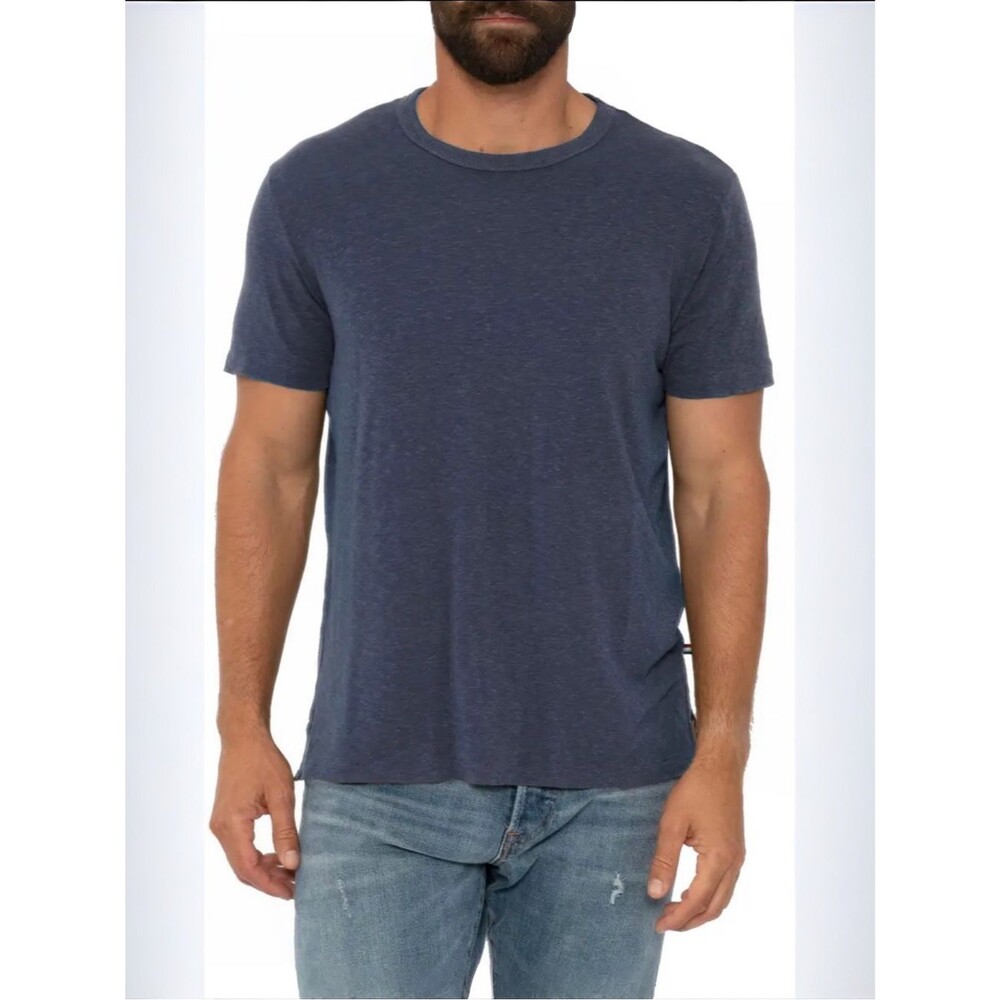 Sol Angeles Slub  Cotton Blend Crewneck Short Sleeve T-Shirt | Navy | Small
